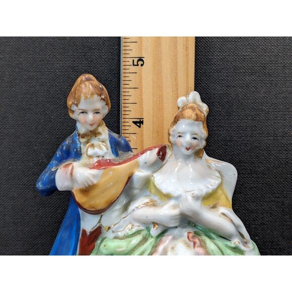 Victorian Figurine Courting Couple VTG Hadson Porcelain Occupied Japan **Crack** - Picture 11 of 11